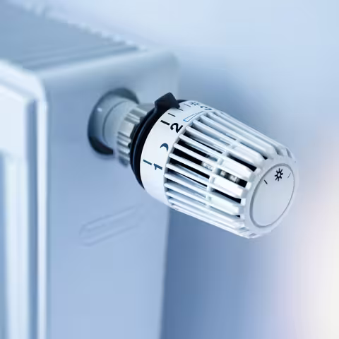 Heizkörper und Thermostat